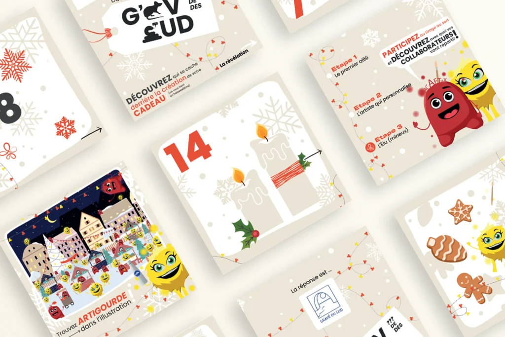 Projet Exprimer - Présentation des visuels du calendrier - graphiste, freelance, digital nomad, communication, identité de marque