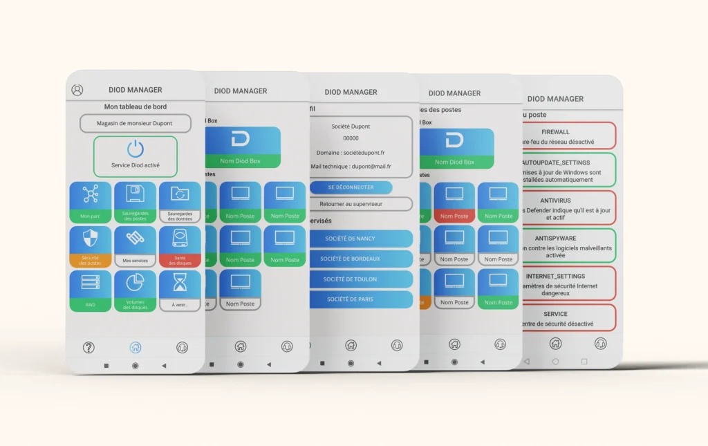Projet Phosphorus - Screen de l'application mobile en détail - graphiste, freelance, digital nomad, communication, identité de marque