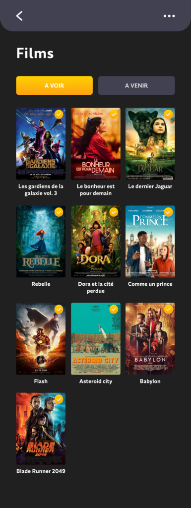 Projet TV Time - Présentation de l'écran film/a voir - graphiste, freelance, digital nomad, communication, identité de marque