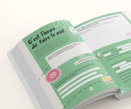 Projet fanion - Carnet de transition écologique - graphiste, freelance, digital nomad, communication, identité de marque