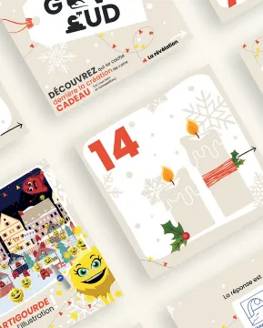 Projet Exprimer - Calendrier de l'avent 2023 - graphiste, freelance, digital nomad, communication, identité de marque