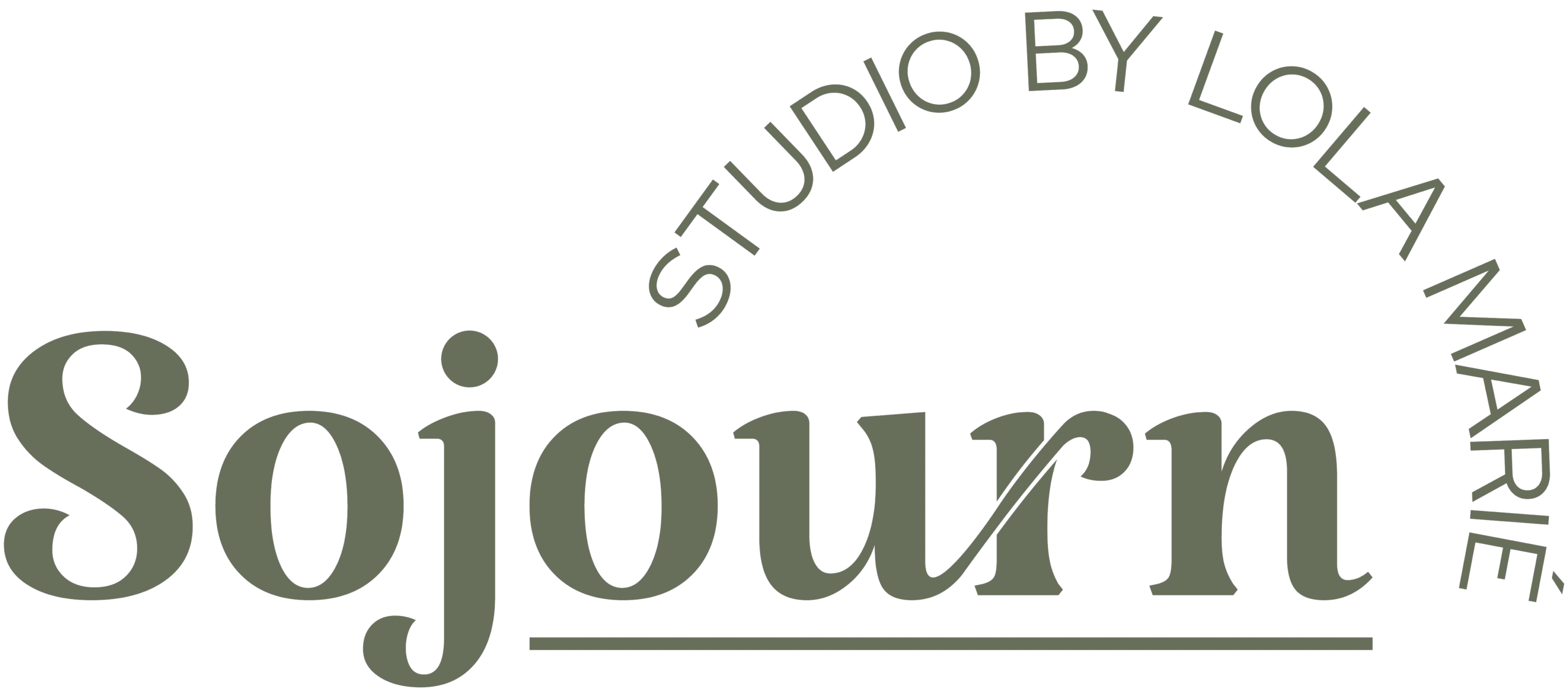 Logo vert principal du site internet de Lola Marié - Sojourn studio - graphiste, freelance, digital nomad, communication, identité de marque