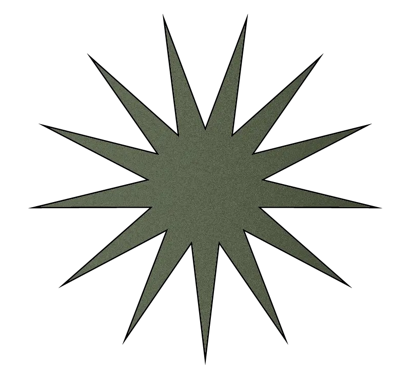 Stickers décoratif étoile fine verte - graphiste, freelance, digital nomad, communication, identité de marque