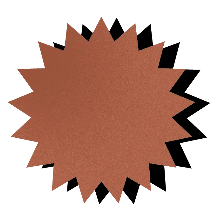 Stickers décoratif rouge en étoile - graphiste, freelance, digital nomad, communication, identité de marque