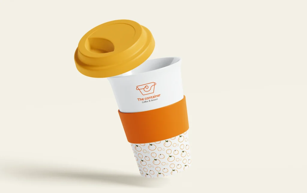 Projet The container - Mug de café transportable - graphiste, freelance, digital nomad, communication, identité de marque