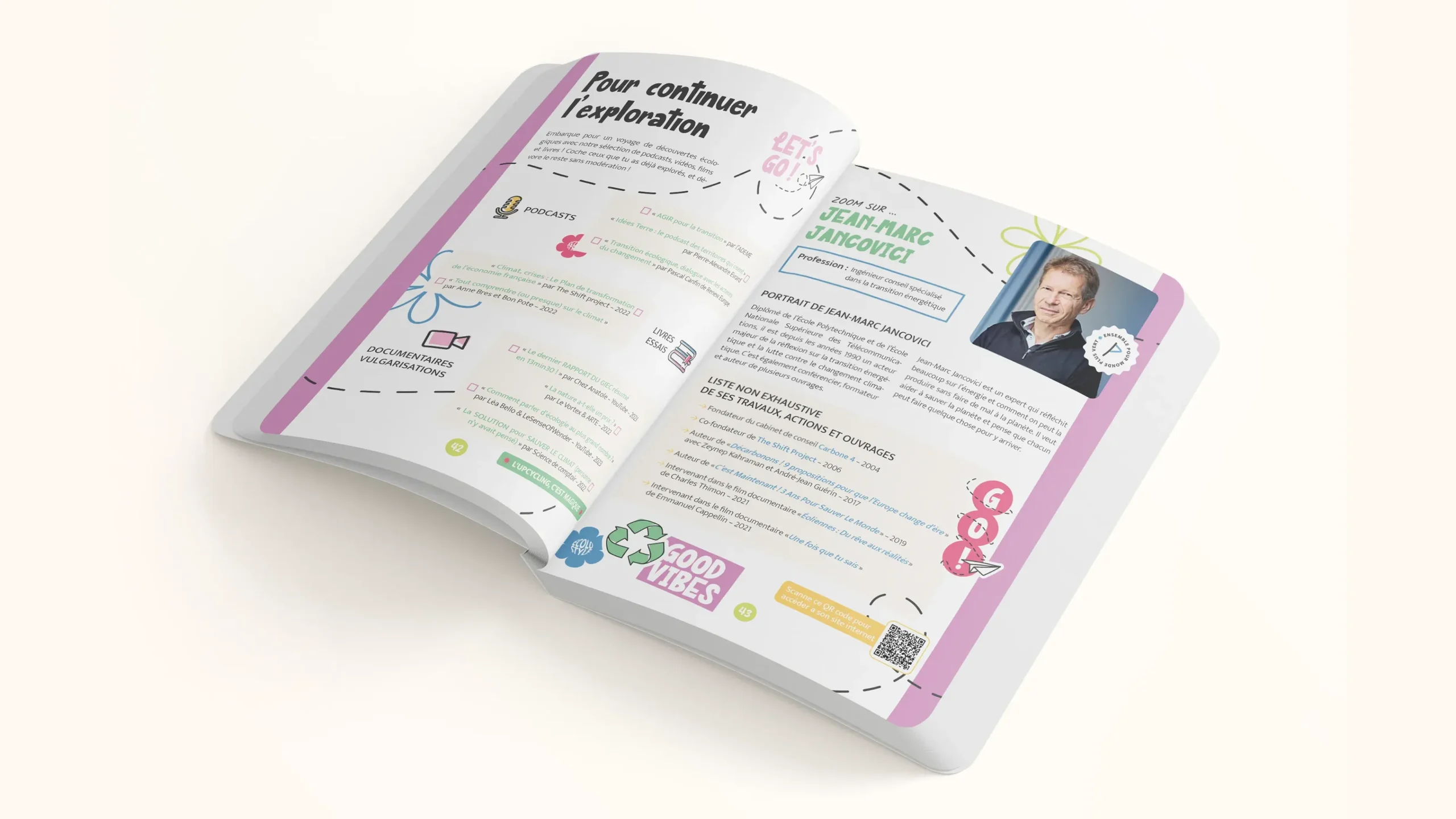 Projet fanion - Carnet de transition écologique - page bibliographie - graphiste, freelance, digital nomad, communication, identité de marque