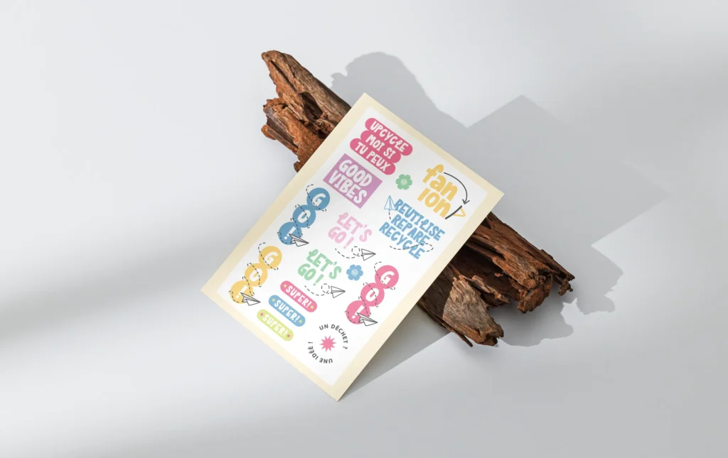 Projet fanion - Planche de stickers - graphiste, freelance, digital nomad, communication, identité de marque