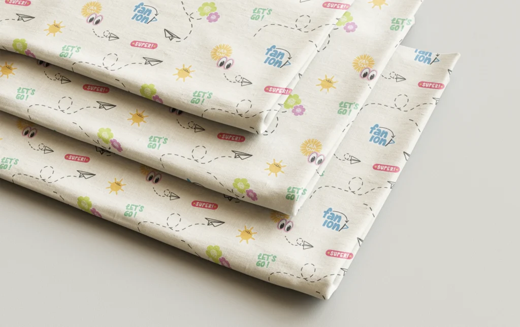 Projet fanion - Tissus - graphiste, freelance, digital nomad, communication, identité de marque